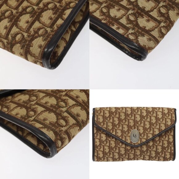 Christian Dior Trotter Canvas Chain Shoulder Bag Brown Gold Auth - Picture 14 of 14